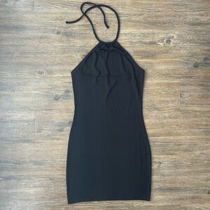 H&M Black Halter Mini Dress
